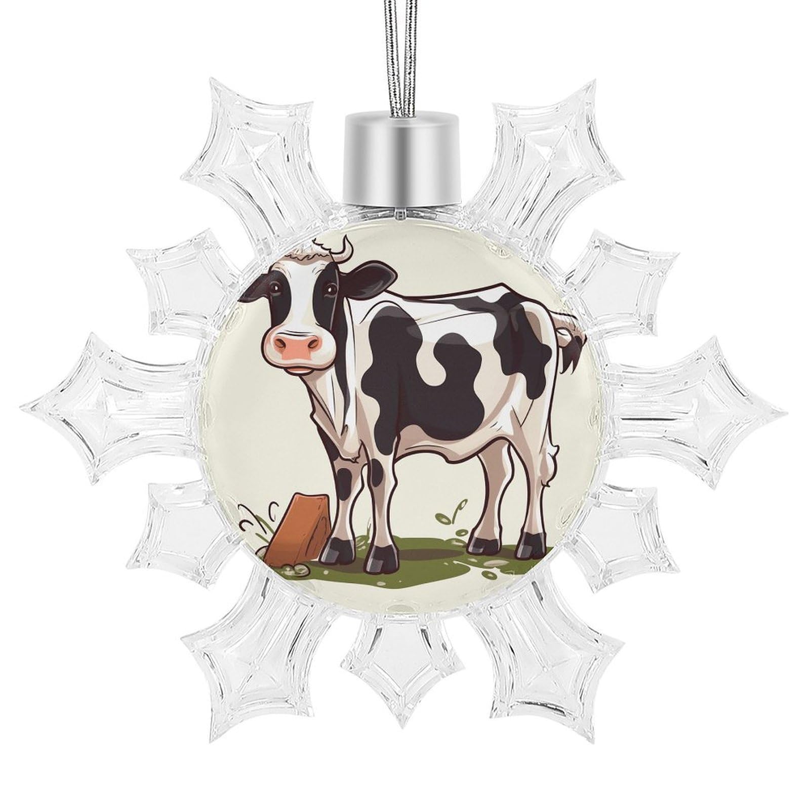 Dairy Cow Snowflake Decorations, Winter Snowflake Ornaments Christmas Party Decorations Christmas Tree Decorations for Xmas Tree Winter New Year Party Supplies