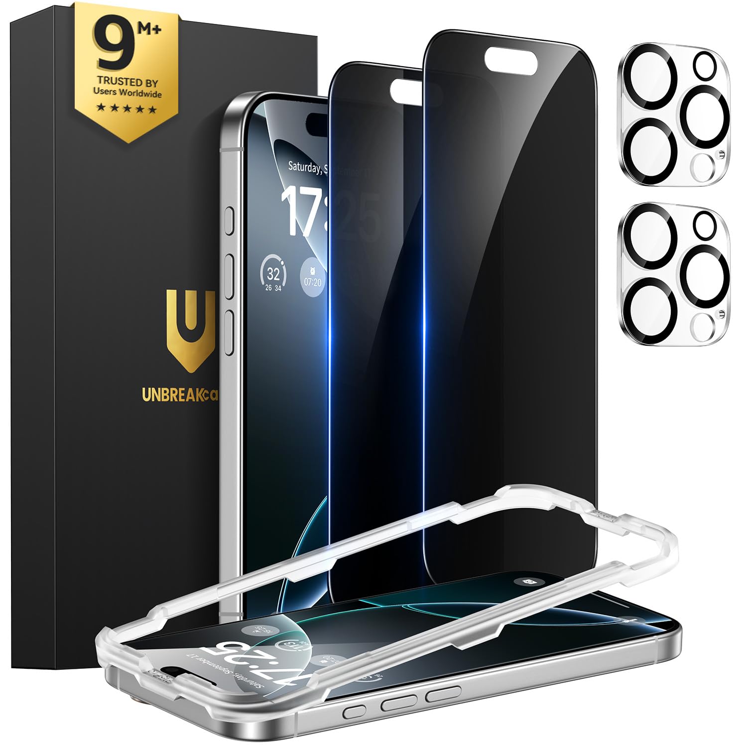 Unbreakcable iPhone 16 Pro Max Privacy Screen Protector 2 Pack Upgraded Dual New