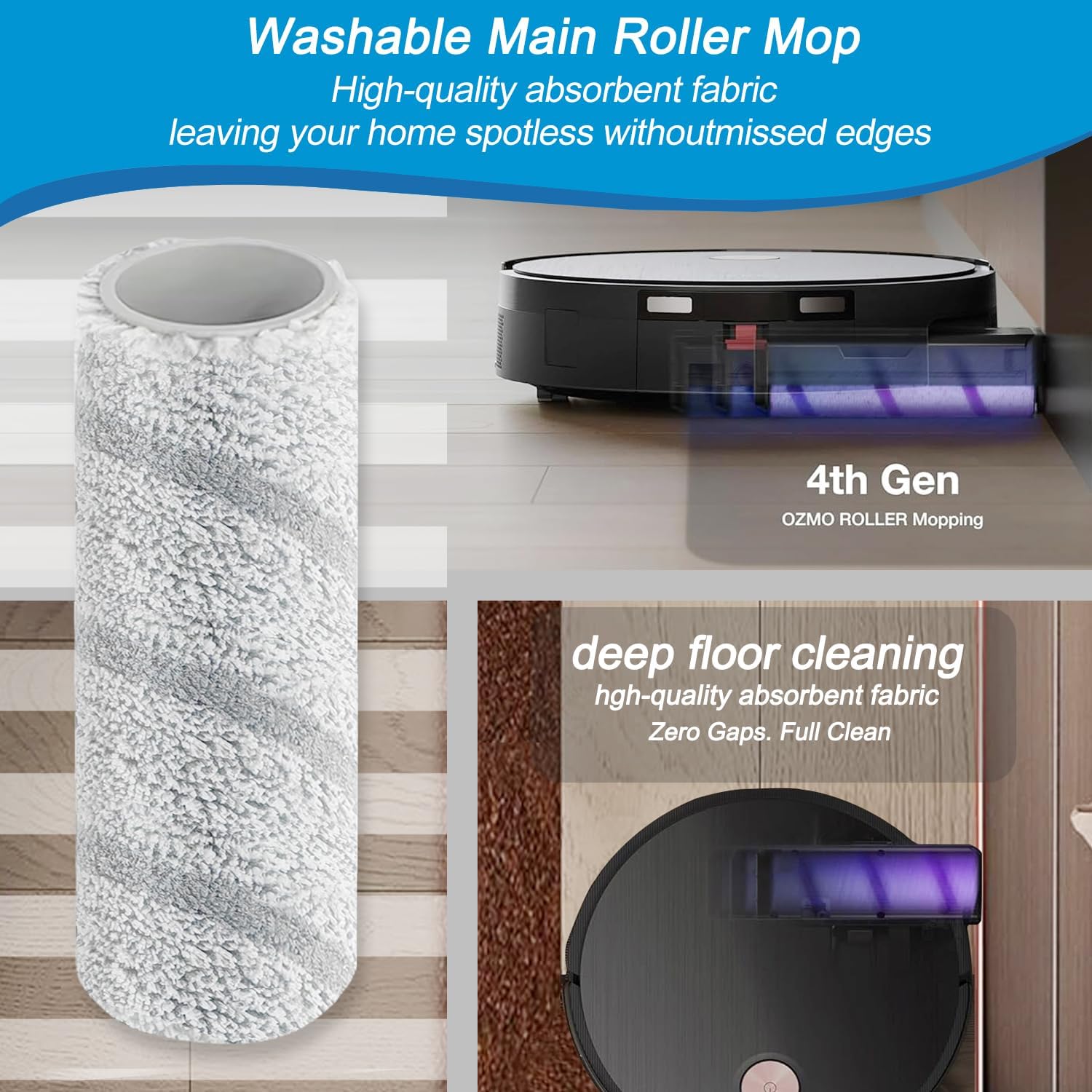 Accessories Kit Compatible with Yeedi S20 Infinity Robot Vacuum,2 Main Brush, 6 HEPA Filter, 6 Roller Mop, 6 Side Brushes,Replacement Parts