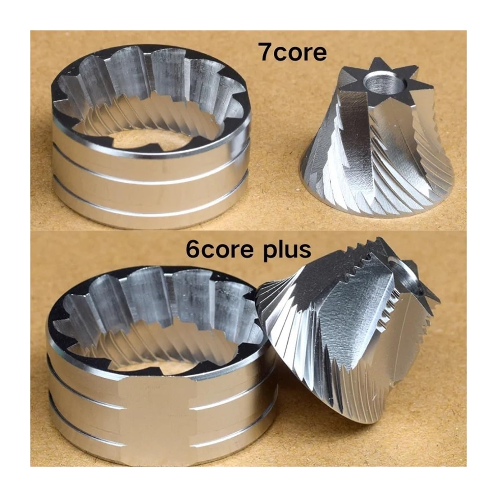 Muelas De Acero Inoxidable 420 De 38 Mm Con 7 Núcleos (6 Núcleos), Compatibles Con Timemore Chestnut, C/C2/C3/C3s/Slim Efficiency Manual Grinder.