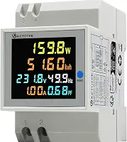 KETOTEK Medidor de energia digital 6 em 1 AC40 ~ 300 V 100 A voltímetro amperímetro trilho din, contador elétrico monofásico medição do consumo de tensão corrente fator de potência frequência