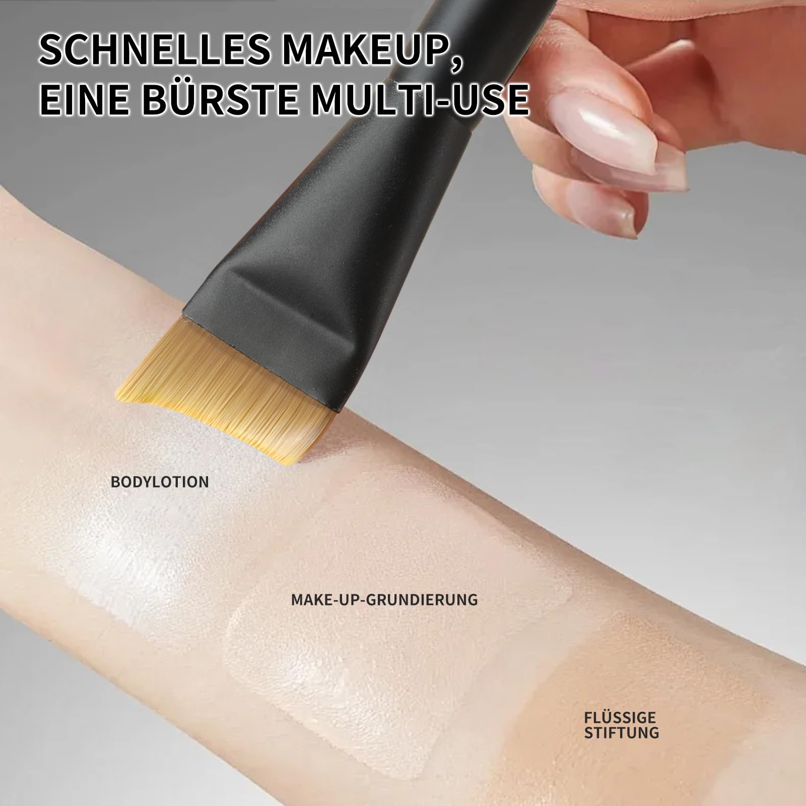 MSQ 1 brocha para base de maquillaje, ultrafina, para maquillaje líquido