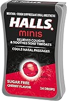 Vista 23 de HALLS Minis - Gotas para la tos sin azúcar, sabor a cereza, 24 gotas