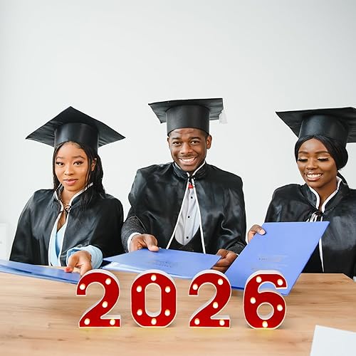 Miniatura 4 de Coume Número de luz LED 2026, números gigantes de marquesina para decoraciones de Año Nuevo, decoraciones de graduación 2026 para estudiantes de