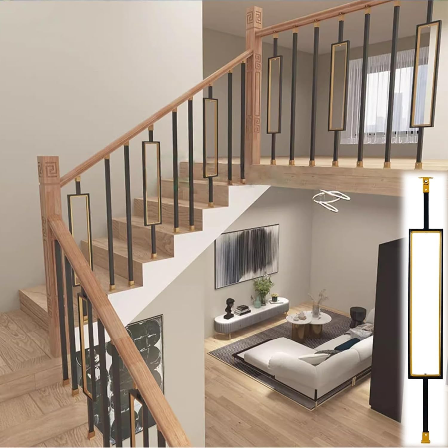 Poteaux de rampe d'escalier intérieurs en métal creux Recle PE