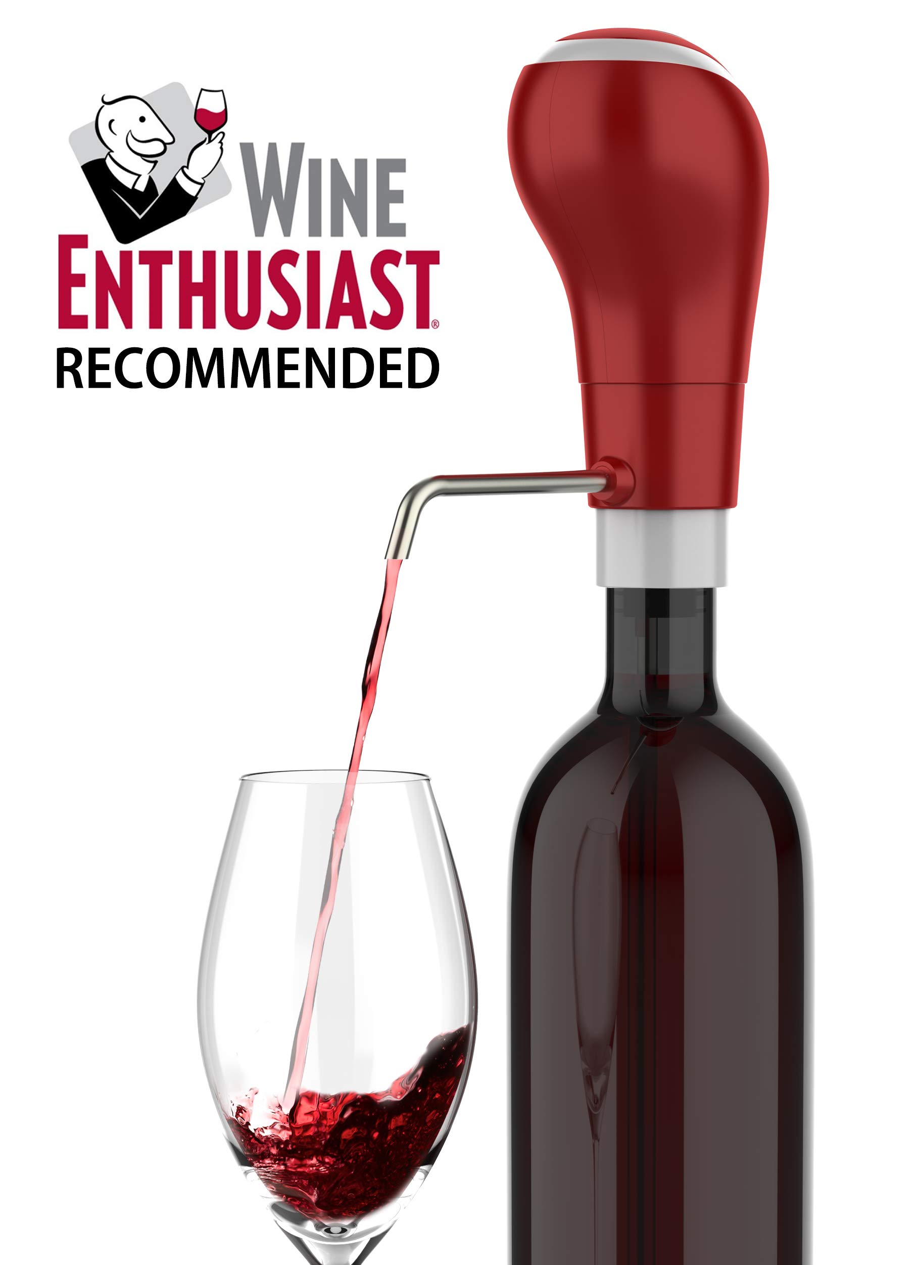 Red Electric Wine Decanter With One-Touch Pouring, Wine Aerator