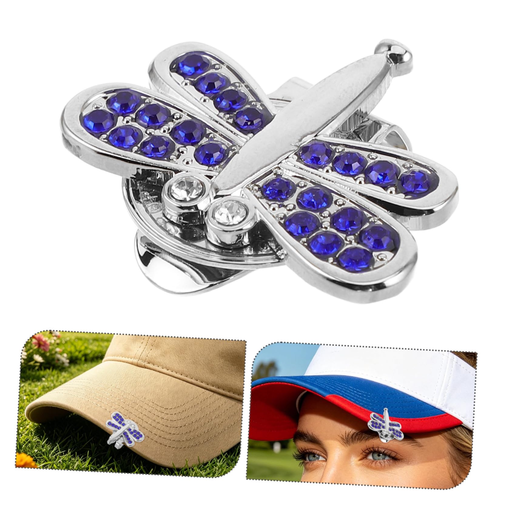 GALPADA Accessorio Clip e Resistente per Leggero per Giocatori di Blu con Segna Forma Libellula Cappello da Golf