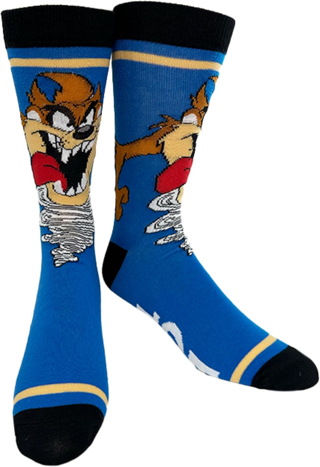 Hyp “Sock Talk” Looney Tunes 2 pack Men's Socks. 2 pair Tasmanian Devil Taz & Marvin the Martian –- Bottom Sole Text: EEY OOF TZ & Very Angry Men’s Shoe Size 6-12 - Image 2