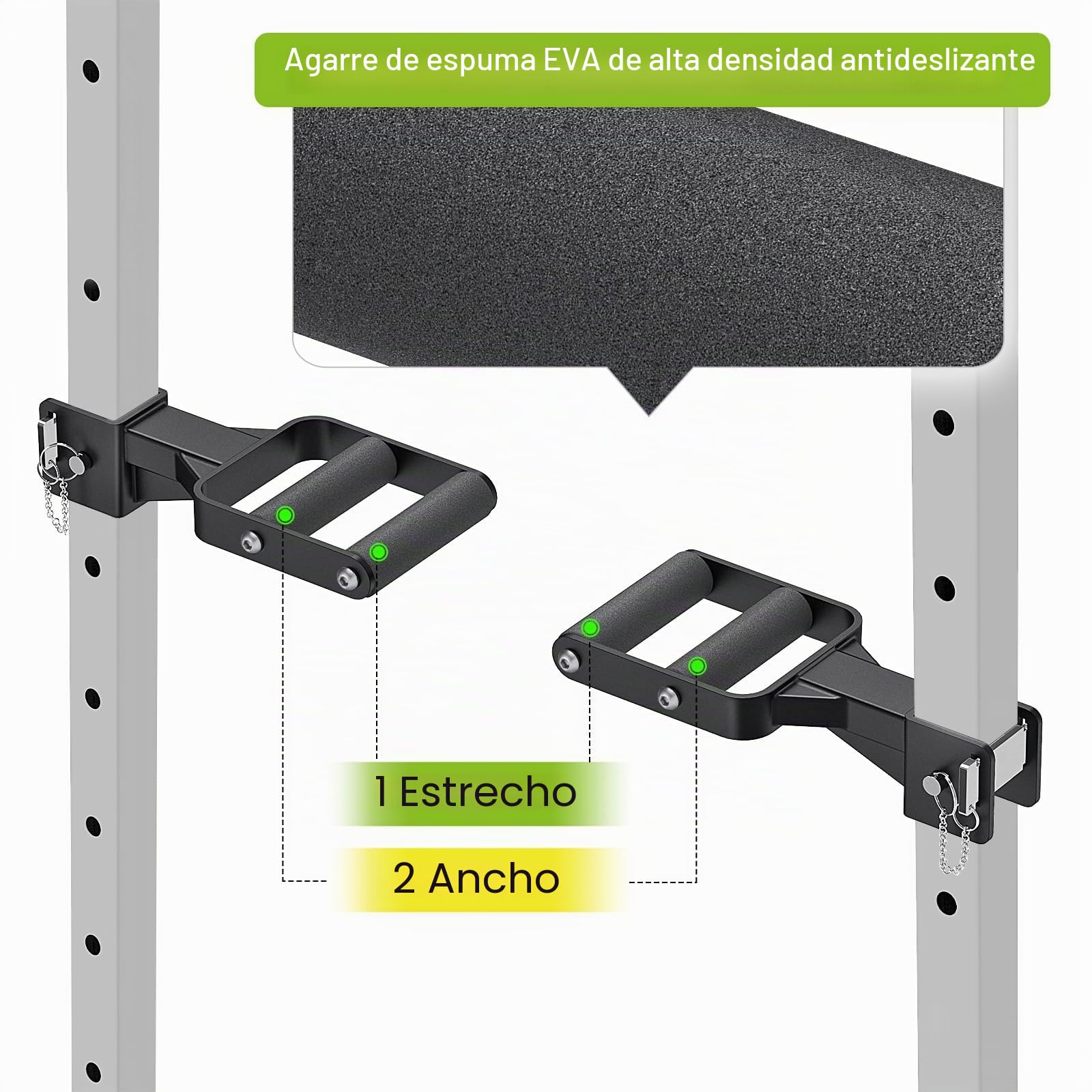 Kipika Accesorio de barras de inmersión de agarre múltiple para rack de potencia, asas de agarre anchas y estrechas, accesorios de inmersión para gimnasio en casa, entrenamiento de fuerza, agarres