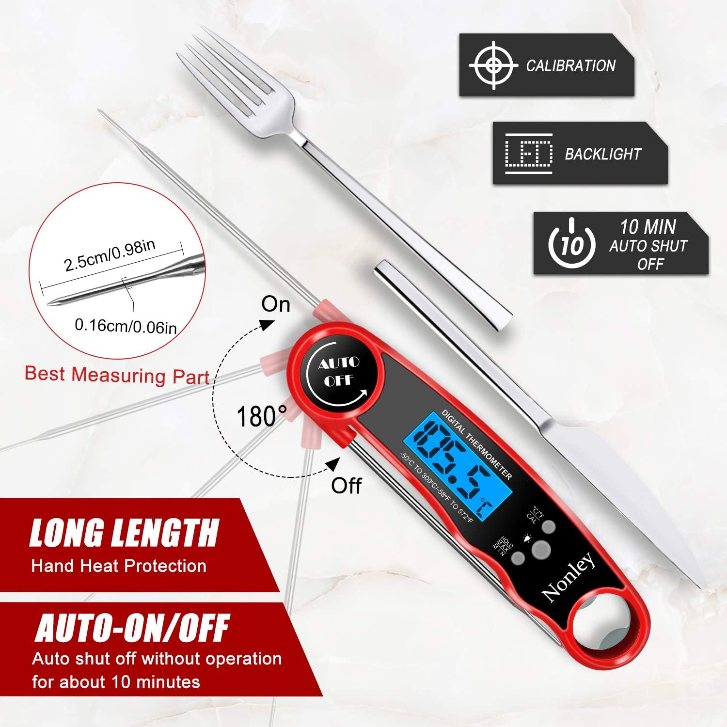 Review Digital Meat Thermometer for Cooking Waterproof Ultra Fast