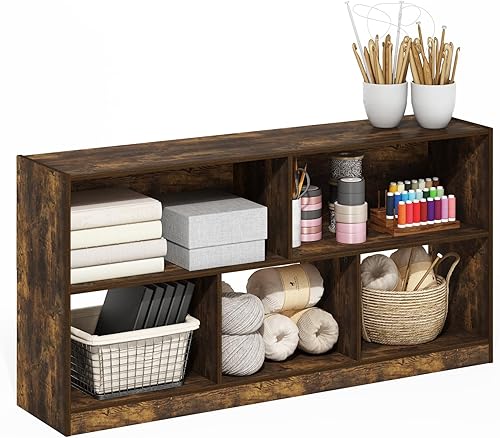 Miniatura 13 de Furinno Fulda Estantería de Libros, Estantería Estrecha de 2 Niveles, Librero con Estante de Almacenamiento de 6 Pulgadas de Ancho, 9.3 x 5.9 x 21.2