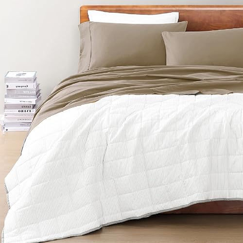 Miniatura 9 de LANE LINEN Juego de sábanas de 3 piezas 100% algodón orgánico percal puro transpirable para colchones de hasta 15 pulgadas de profundidad, color