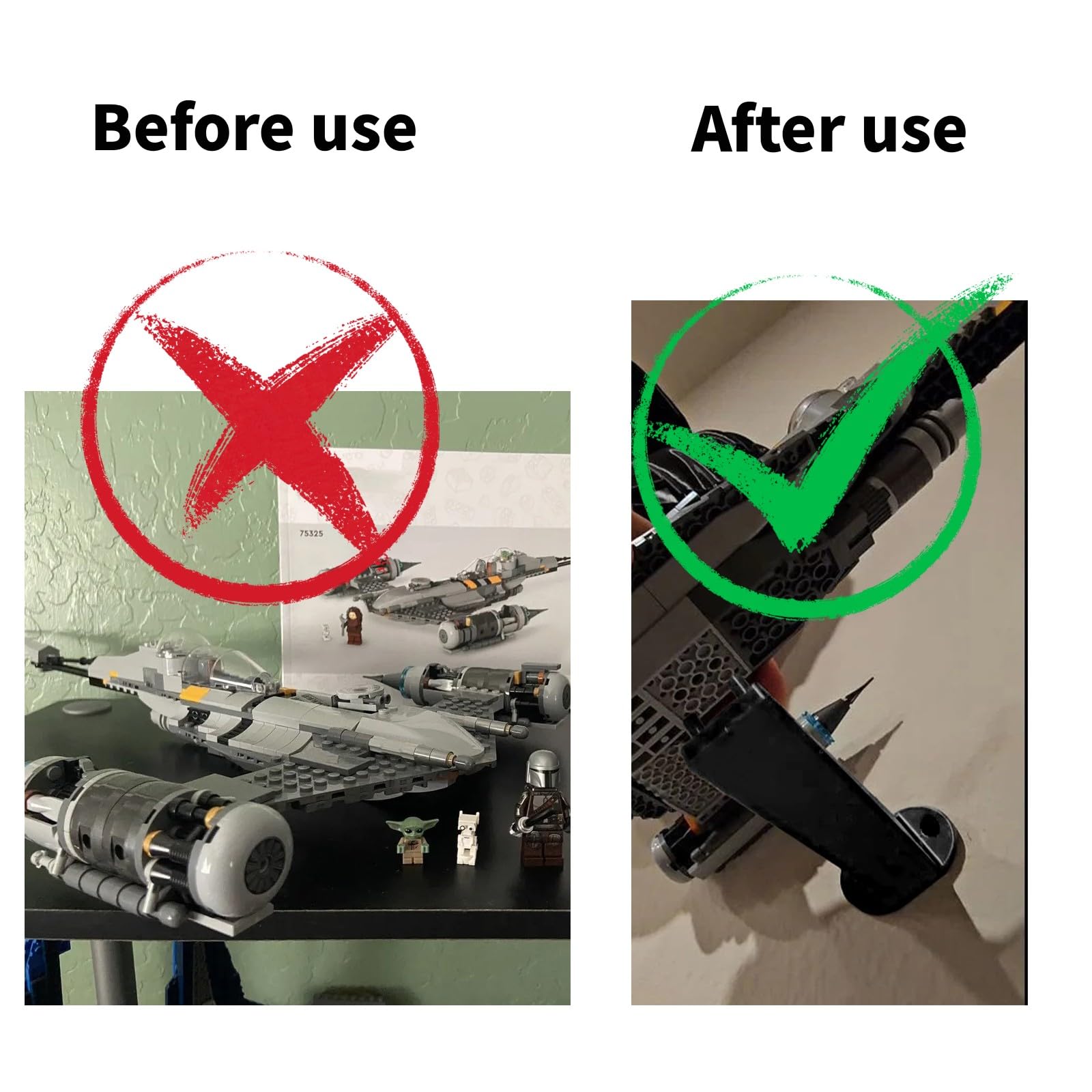 Amazon.com: TEYOUYI Wall Mount for Star Wars Lego 75325 N-1