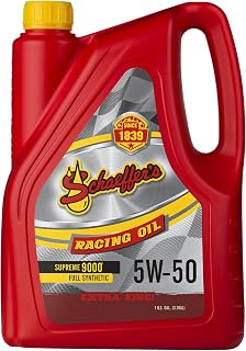 Schaeffer Manufacturing Co. 9001-006S Supreme 9000 Full Synthetic Racing Engine Oil 5W-50, 1-Gallon Bottle