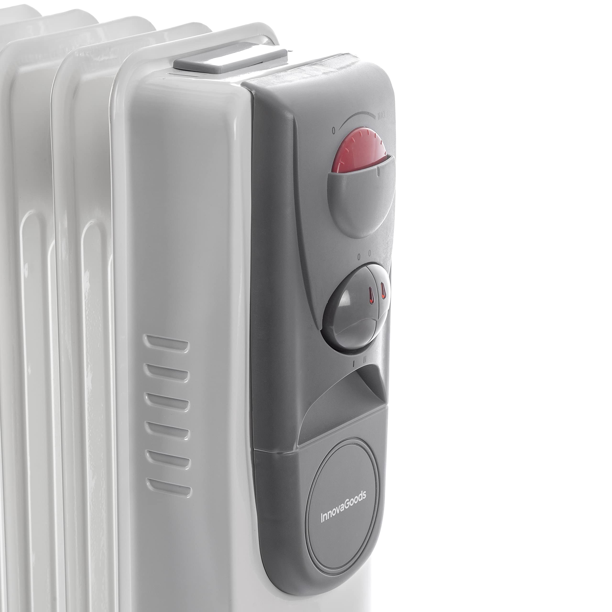 InnovaGoods® radiador electrico bajo consumo de aceite, termostato regulable, proteccion sobrecalentamiento, ruedas giratorias 360º, (blanco, 11 Módulos)