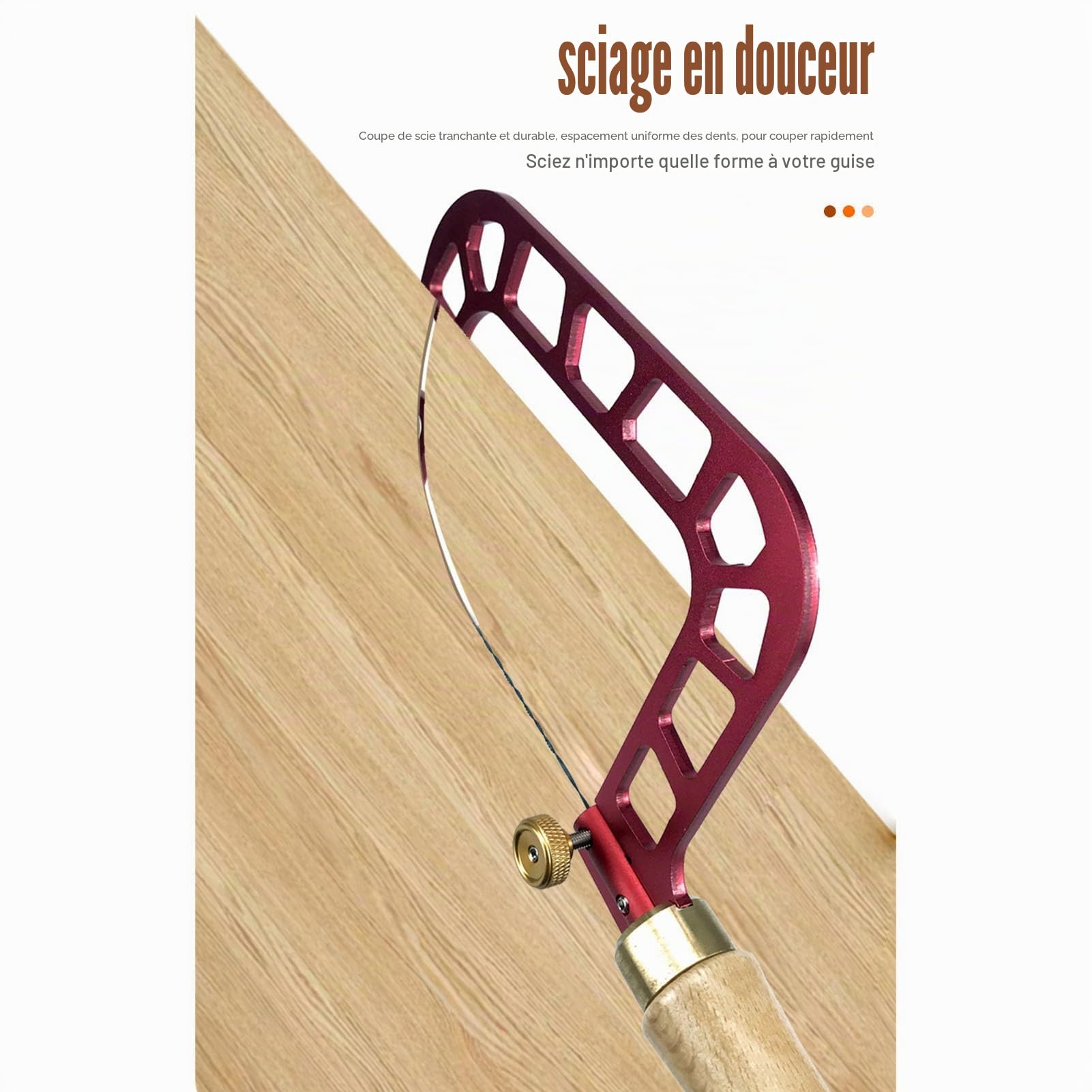 Scie À Chantourner, Cadre en Alliage, Fil D'Acier Rapide Et Propre Coupe Régulière, Scies À Main Multifonctionnelles Incisives + Lime de Secours, pour Projets D'Artisanat, Bijoux Diy