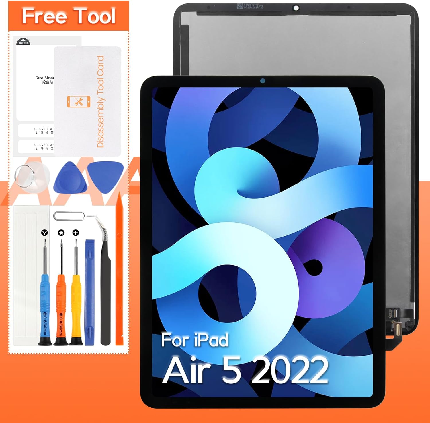 for iPad Air 5 2022 Screen Replacement,for iPad Air 5th Generation 2022 A2589 A2591 A2588 10.9 inches LCD Display Touch Screen Digitizer Full Assembly,with Tools
