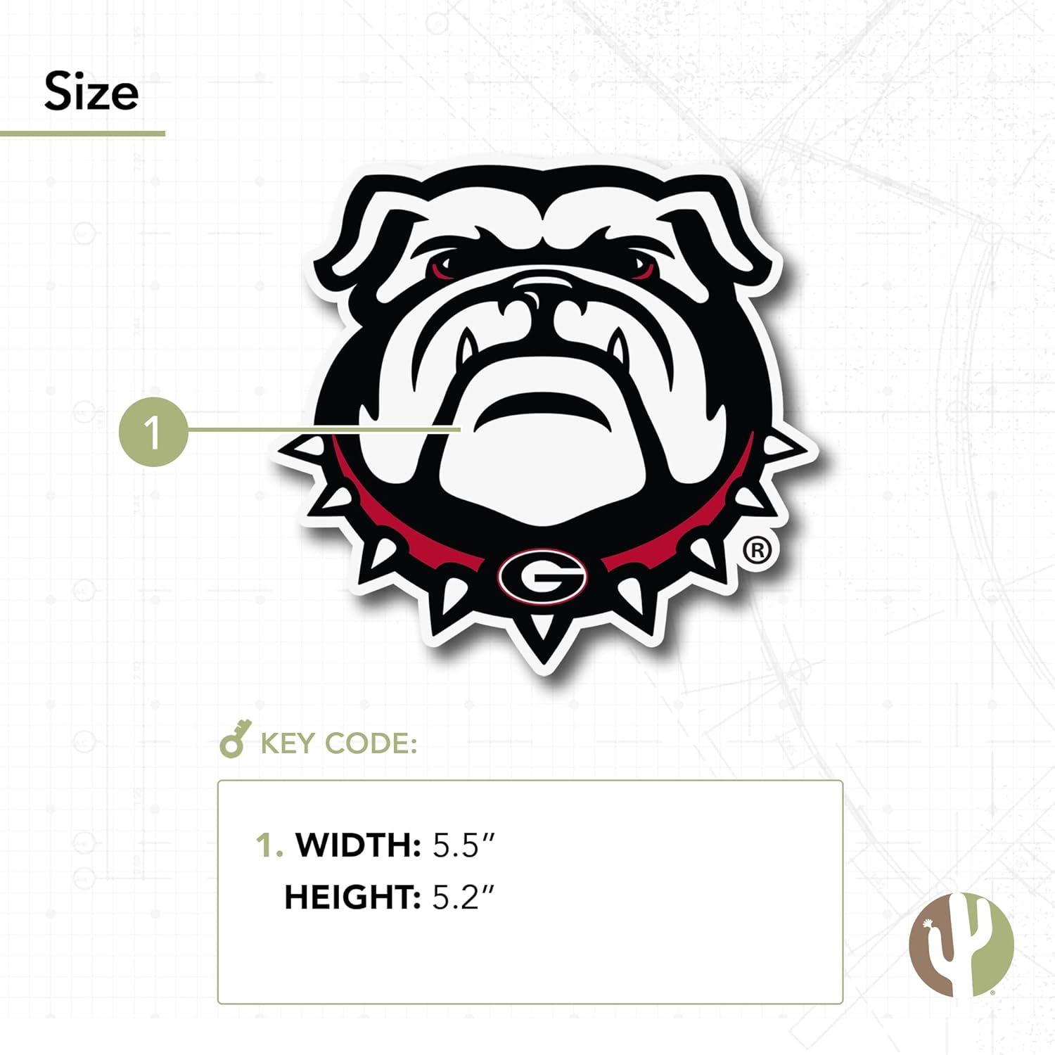 Desert Cactus University of Georgia Bulldogs UGA Dawgs Vinyl Decal Laptop Water Bottle Car Scrapbook Sticker (IND 5) - Image 3