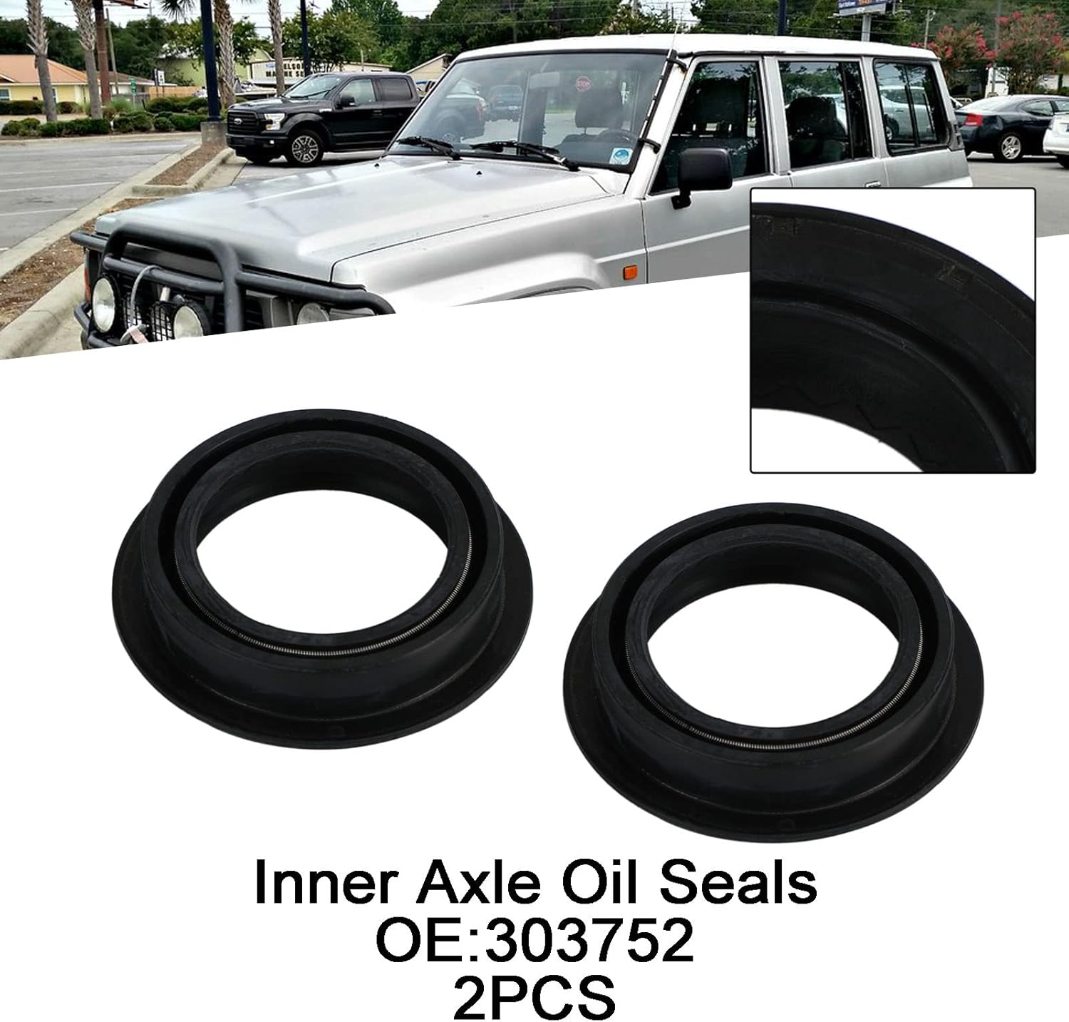 Areyourshop 2PCS Front Inner Axle Oil Seals 303752 fit for Nissan Patrol GR (Y60)/GQ/Safari 1987-1997, GR (Y61) 1997-2013, for Ford Maverick 1988-1994