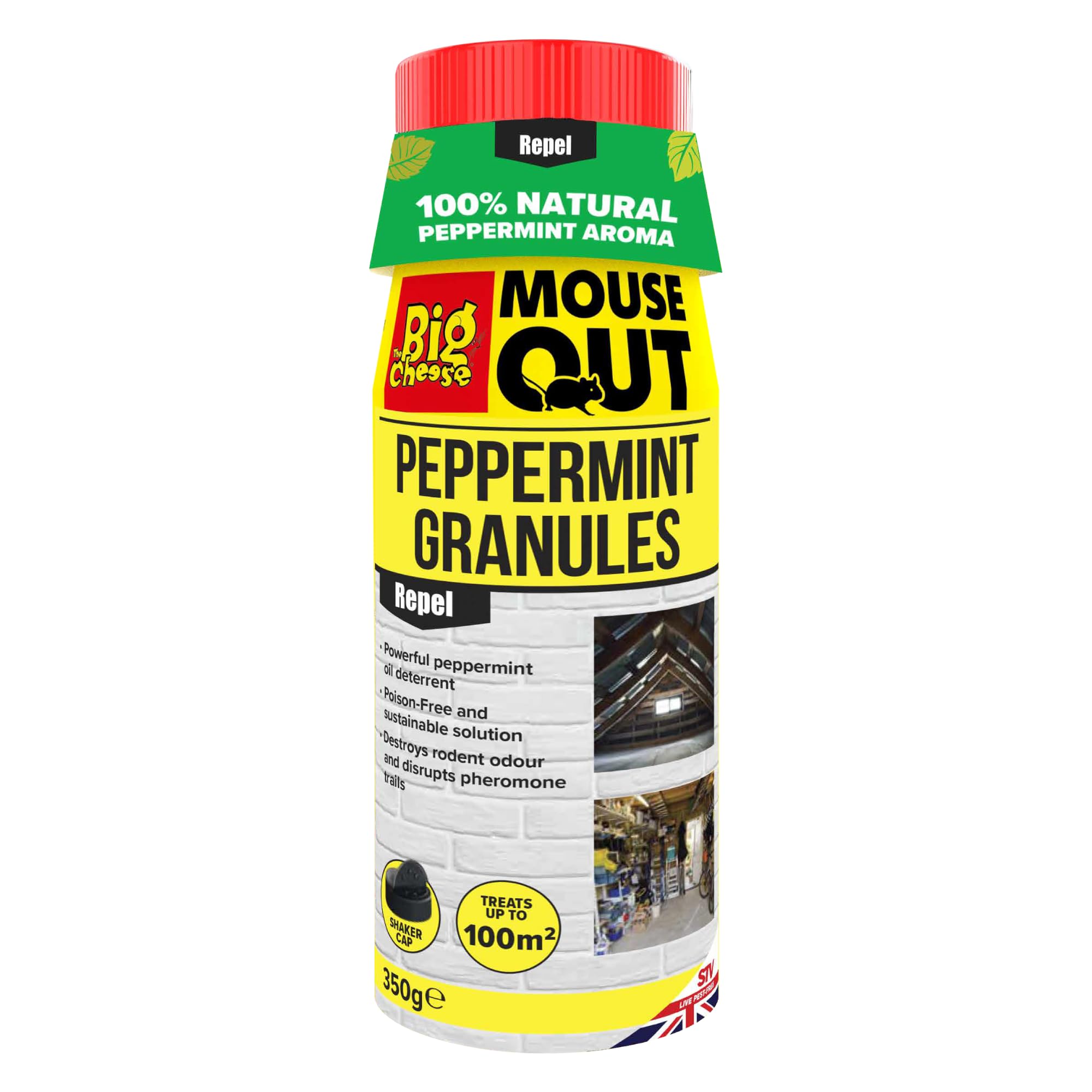 The Big Cheese® Mouse Out® Peppermint Granules - 350g, Anti-Rodent Rat & Mouse Deterrent & Repellent