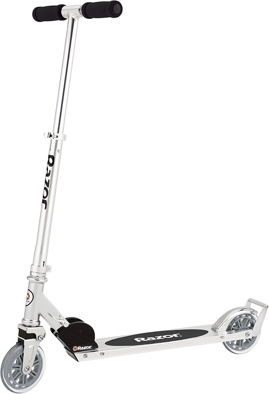 A3 Kick Scooter for Kids Ages 5+ - Larger Wheels, Front Suspension, Wheelie Bar, Lightweight, Foldable, Aluminum Frame, and Adjustable Handlebars