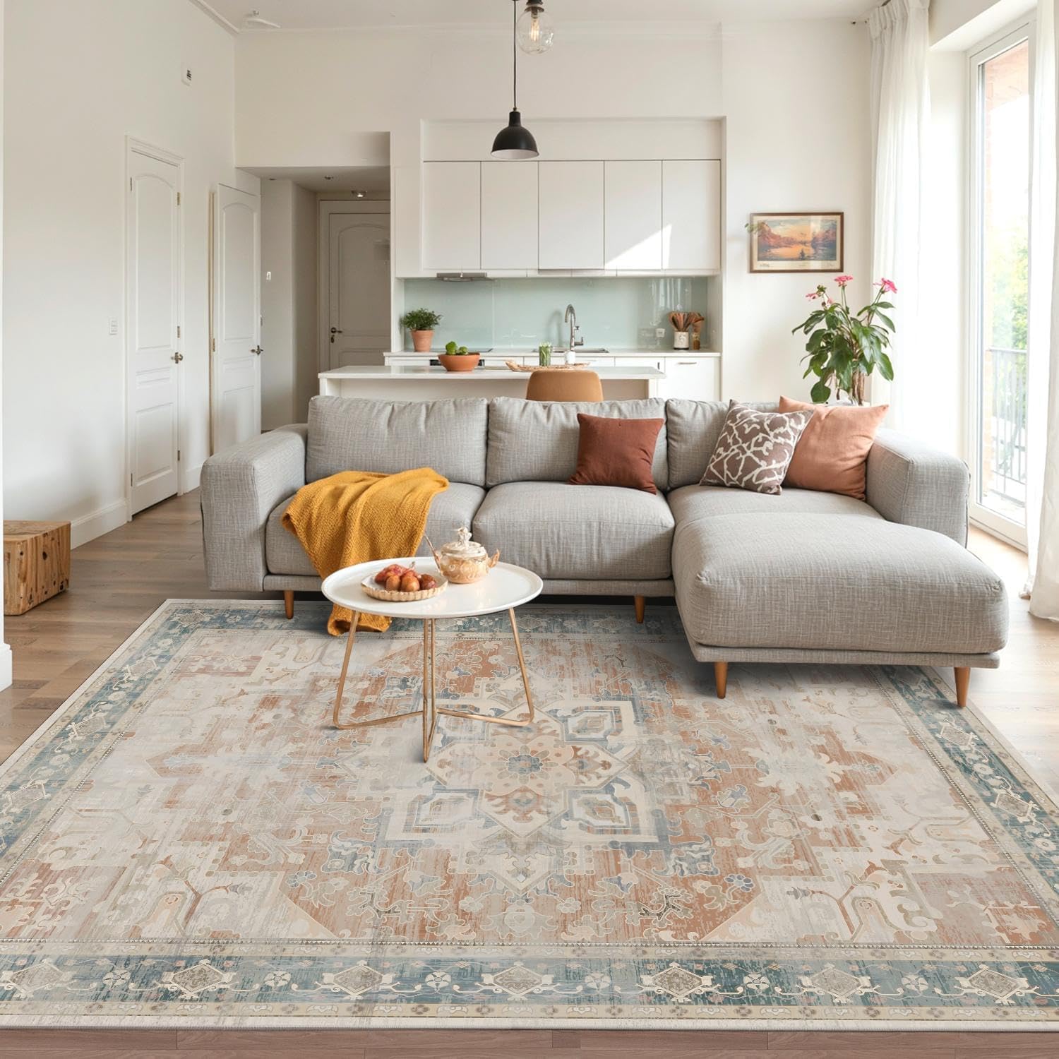 Rugxara 4x6 Vintage Boho Washable Rug for Bedroom image 4