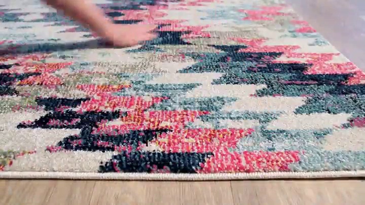 Tapete Livabliss 2x3 pies geométrico boho rosa miniatura 7
