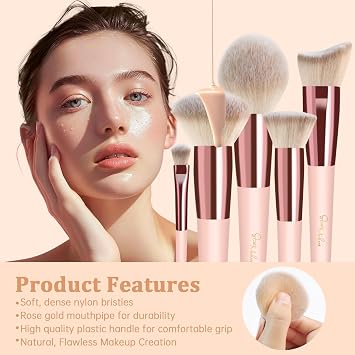 Makeup Brushes Start Makers 15Pcs Marble Makeup Brush Set Foundation Powder Blush Blending Eyeshadow Brushes Sets