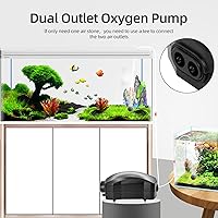 Vista 5 de Aquarium Air Pump Single Outlet/Dual Outlet Adjustable Aerator with Accessories for 10-100 Gallon Fish Tank
