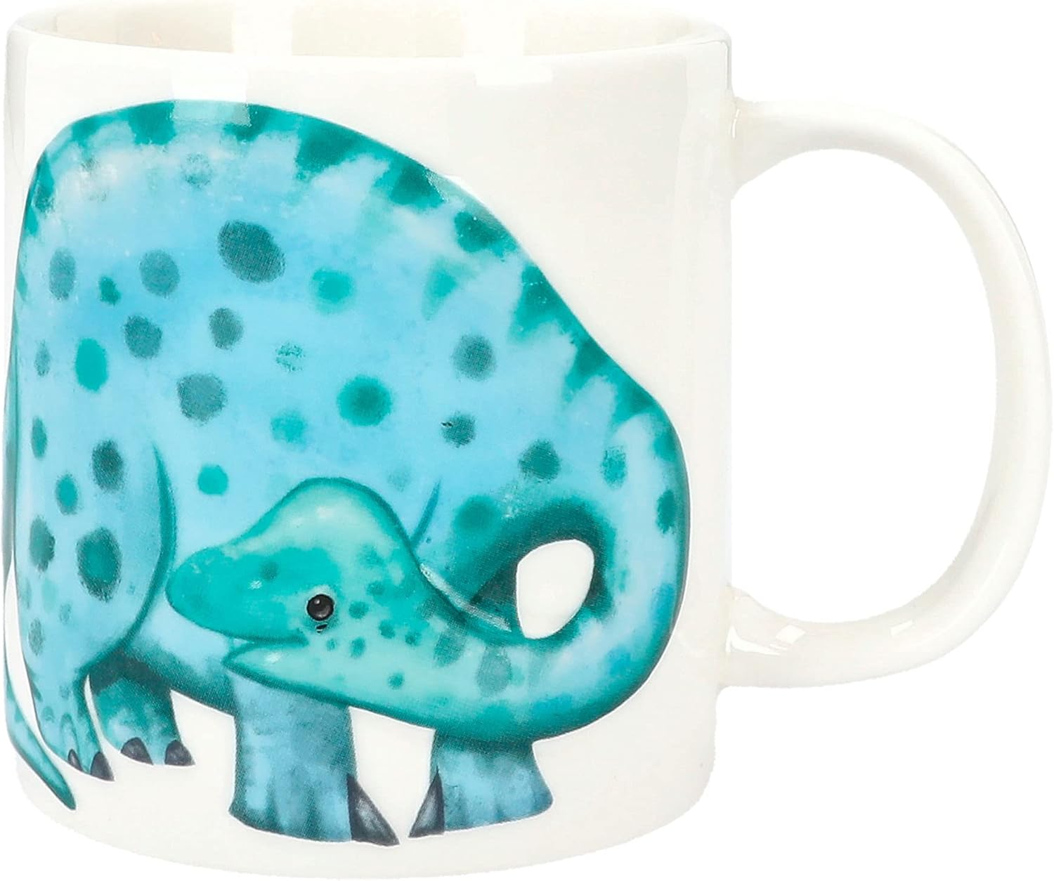 Depesche 12600 Dino World Mug in White with Dinosaur Print Porcelain Drinking Cup with Handle Capacity Approx. 250 ml