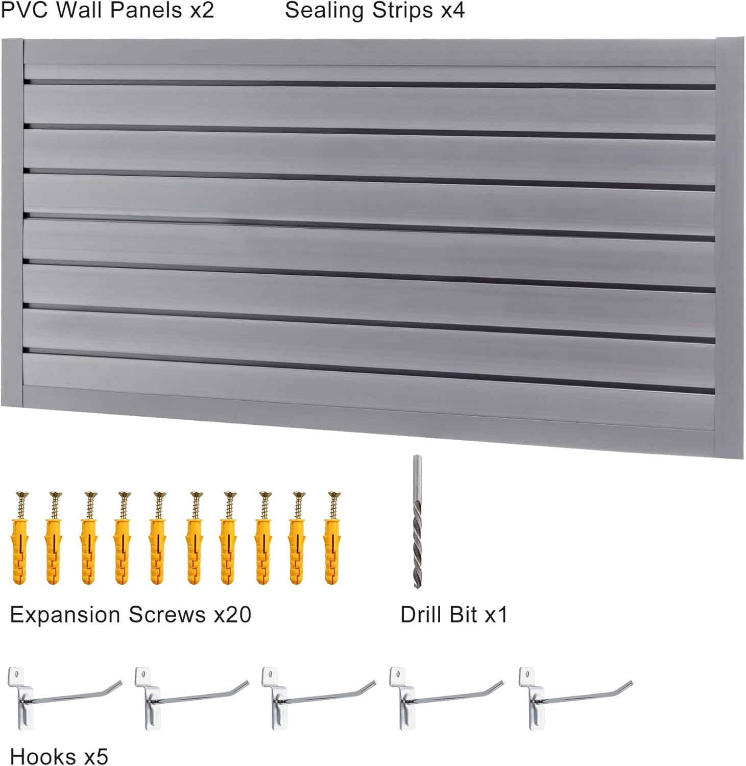 Slatwall Panel 4x2FT PVC Slat Wall Panels Garage Slat Wall Organizer Heavy Duty Slatwall Garage Storage Organization Tool for Garages, Sheds, and Homes