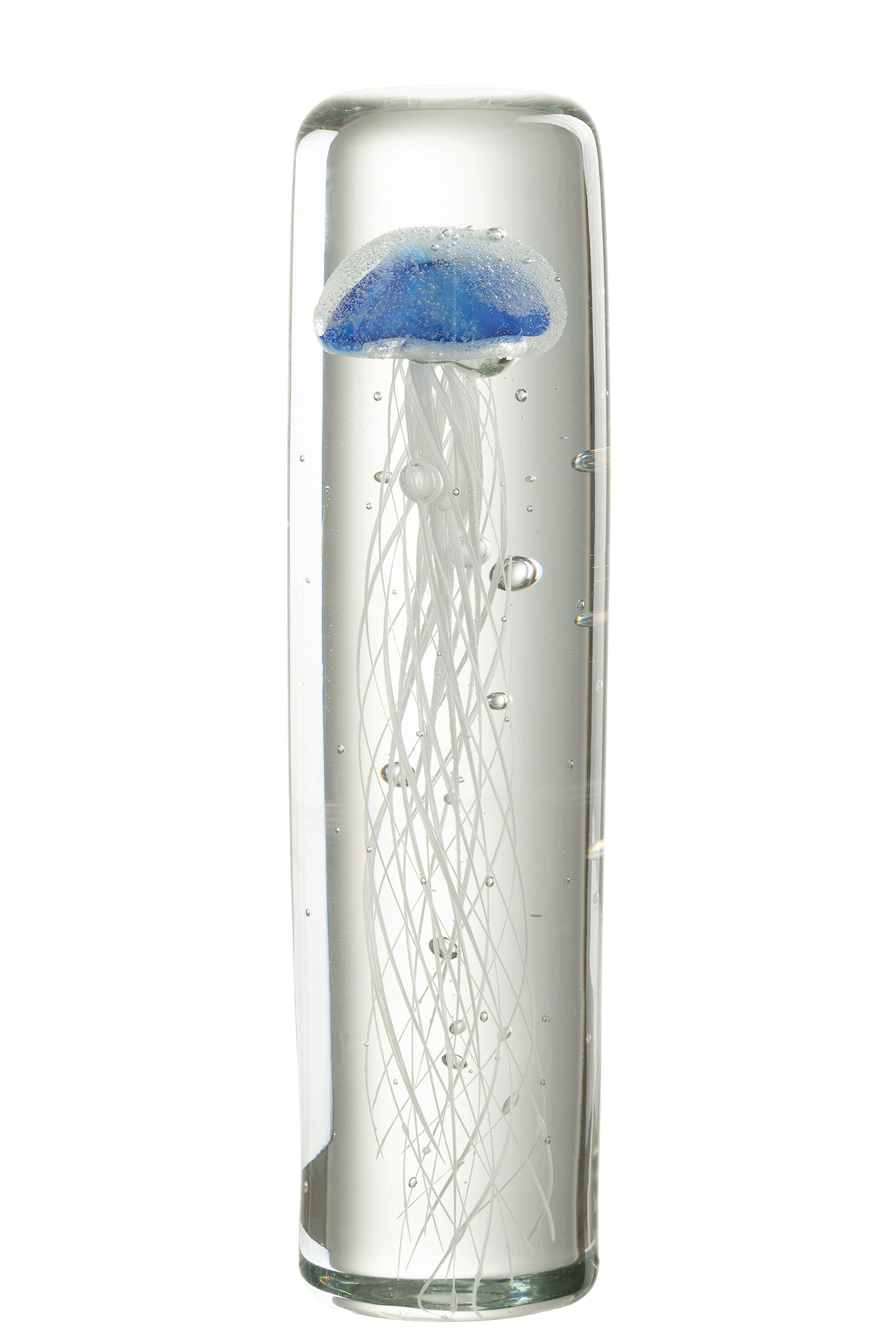Presse-Papier Méduse Verre Bleu Large J-line Sculpture d'Art