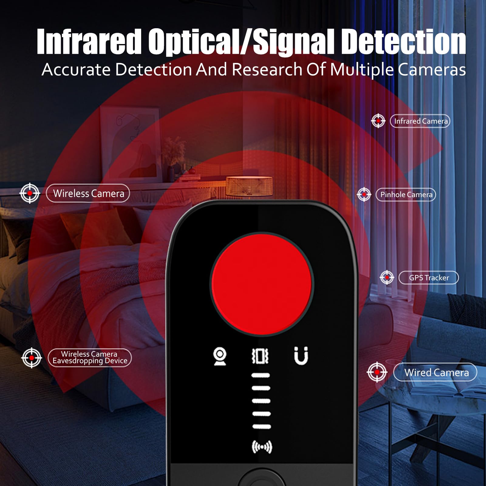 Professionele verborgen camera- & bugs detector - 4-in-1 RF signaaldet - Myna Mode