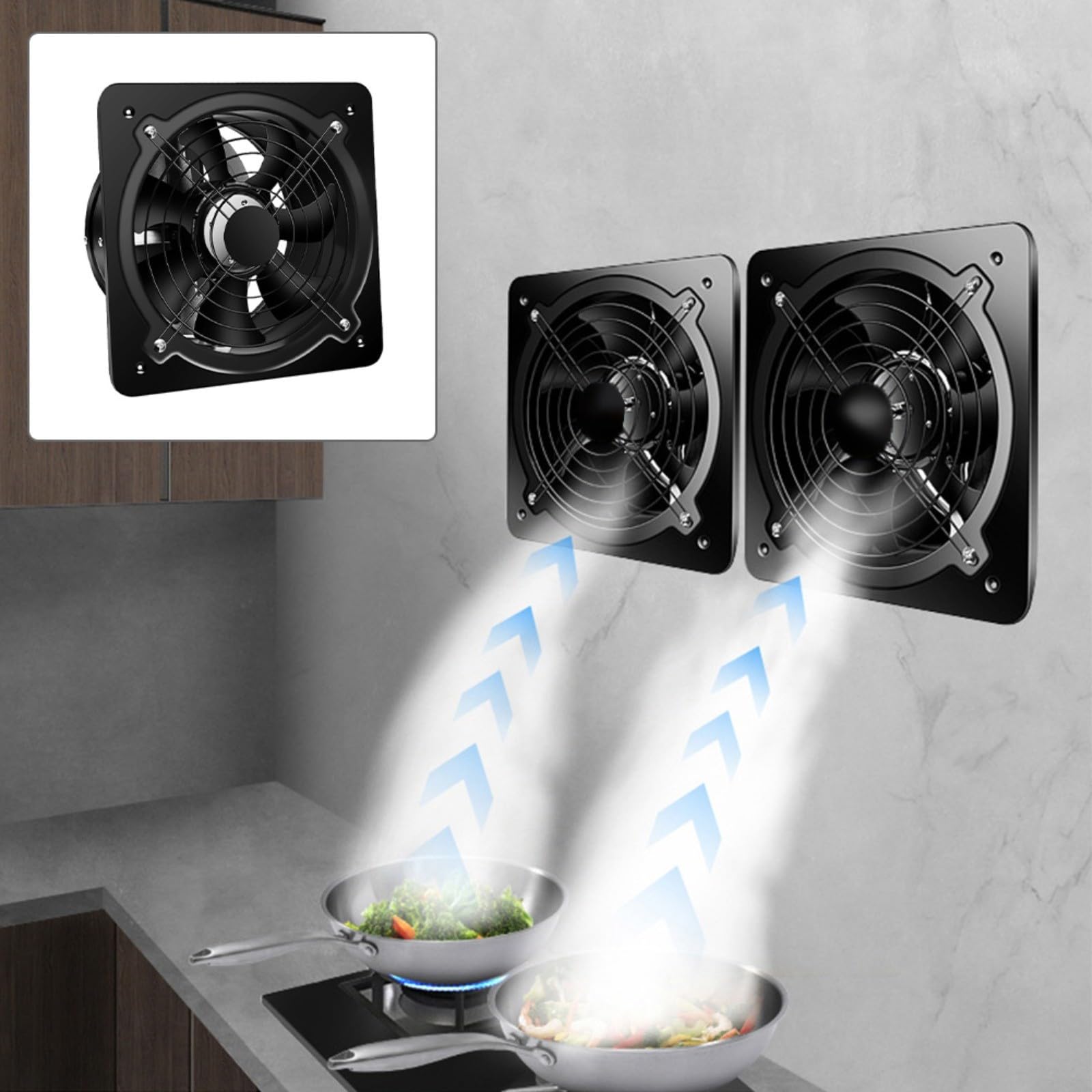 HpLive Ventilador de escape montado en la pared de 4 pulgadas, extractor de ventilación industrial, ventilador de aire de escape axial, ventilador de garaje para el hogar, cocina, baño, garaje,