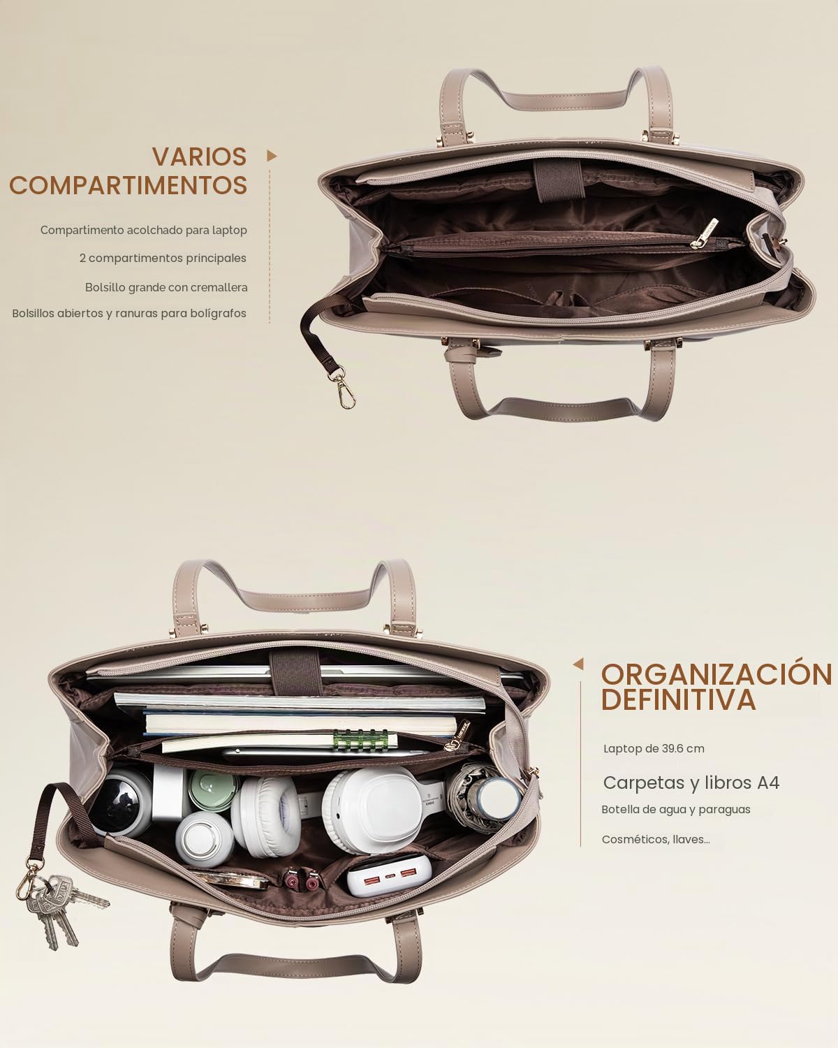 LOVEVOOK Bolso Grande Mujer, Bolso Universidad Bolso Ordenador Portatil, Tote Bag Bolsos Shopper para Universitarias Trabajo