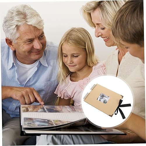 Miniatura 9 de COHEALI Photo Album Wedding Scrapbook Leather Scrapbook Travel Scrapbook Wedding Photo Handmade Photo Album Souvenir Album Handmade Album Book