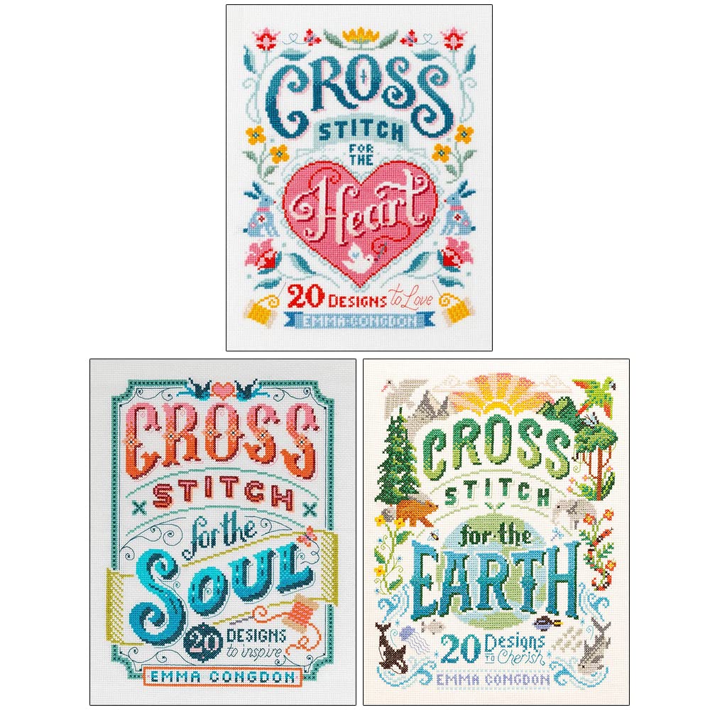 Emma Congdon Collection 3 Books Set (Cross Stitch for the Heart, Cross Stitch for the Soul, Cross Stitch for the Earth) Paperback – 24 Feb. 2023