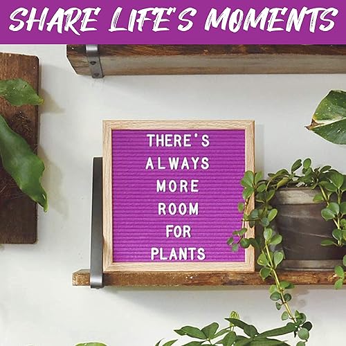 Miniatura 59 de Letrero de fieltro negro y letras blancas de 10 x 10 pulgadas Este letrero personalizable incluye 300 letras de plástico y marco de roble., Negro