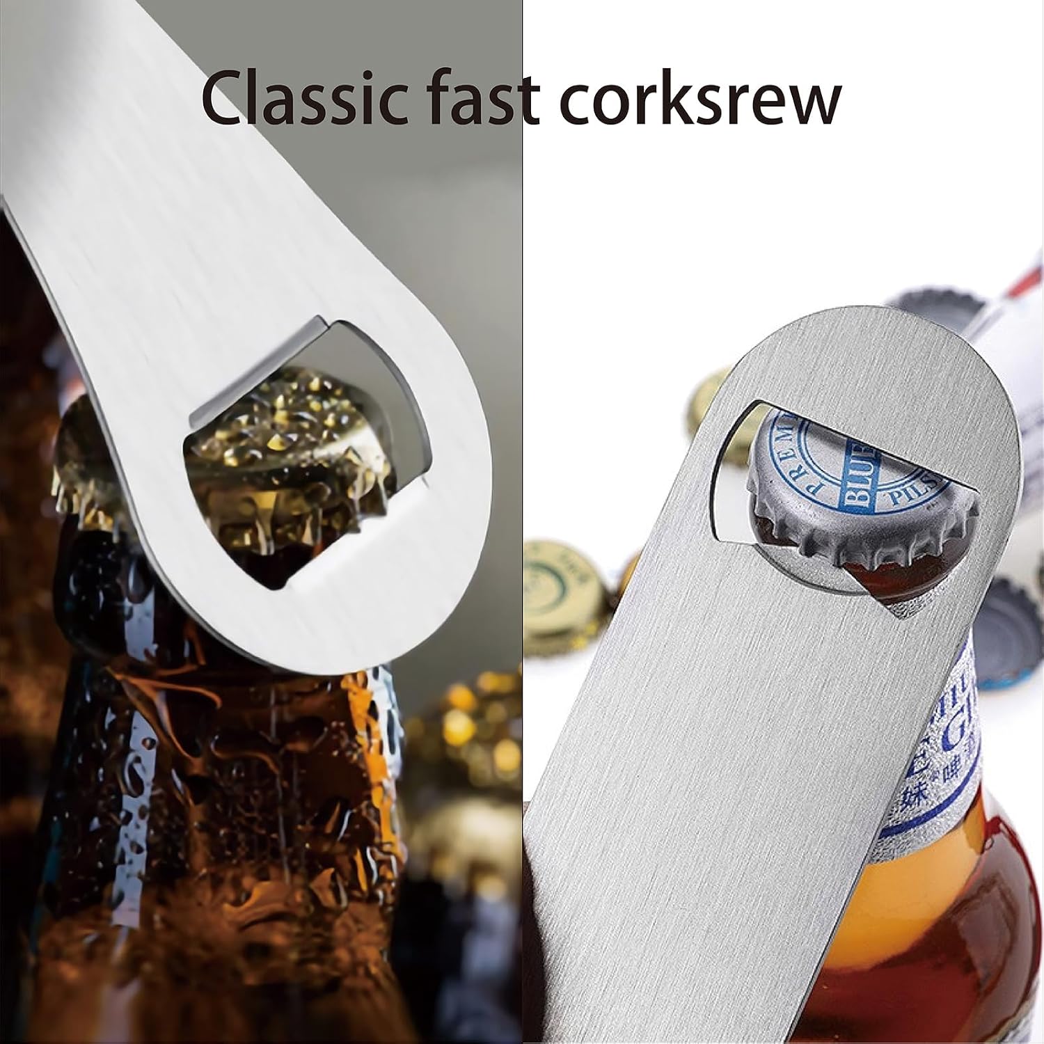 CREATCABIN Mushroom Flat Bottle Opener Speed Metal Opener Heavy Duty Bottle Opener Stainless Steel Key for Bartender Pub Bar Drinks Kitchen Seniors Man Women Gifts Black 1.6 X 7 Inch image 4