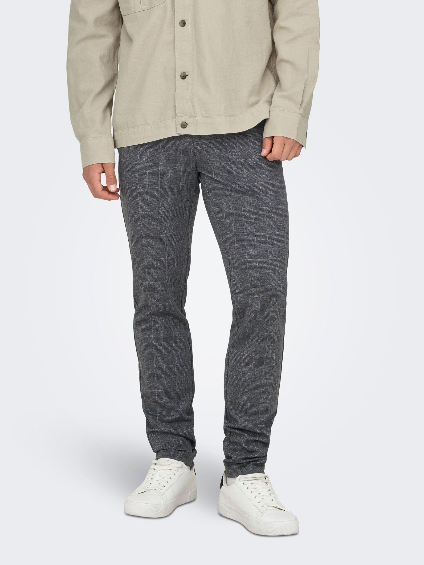 Only & Sons Herren Chino Hose ONSMARK Slim Check 9887 - Slim Fit - Stretch – Bild 2