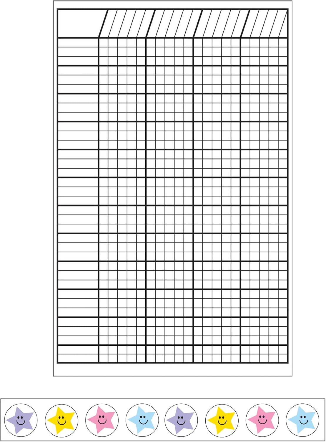 Small White 4 Piece Classroom Incentive Chart and Sticker Set, for Tracking Goals, Chores, Classroom assignments and Responsibilities.