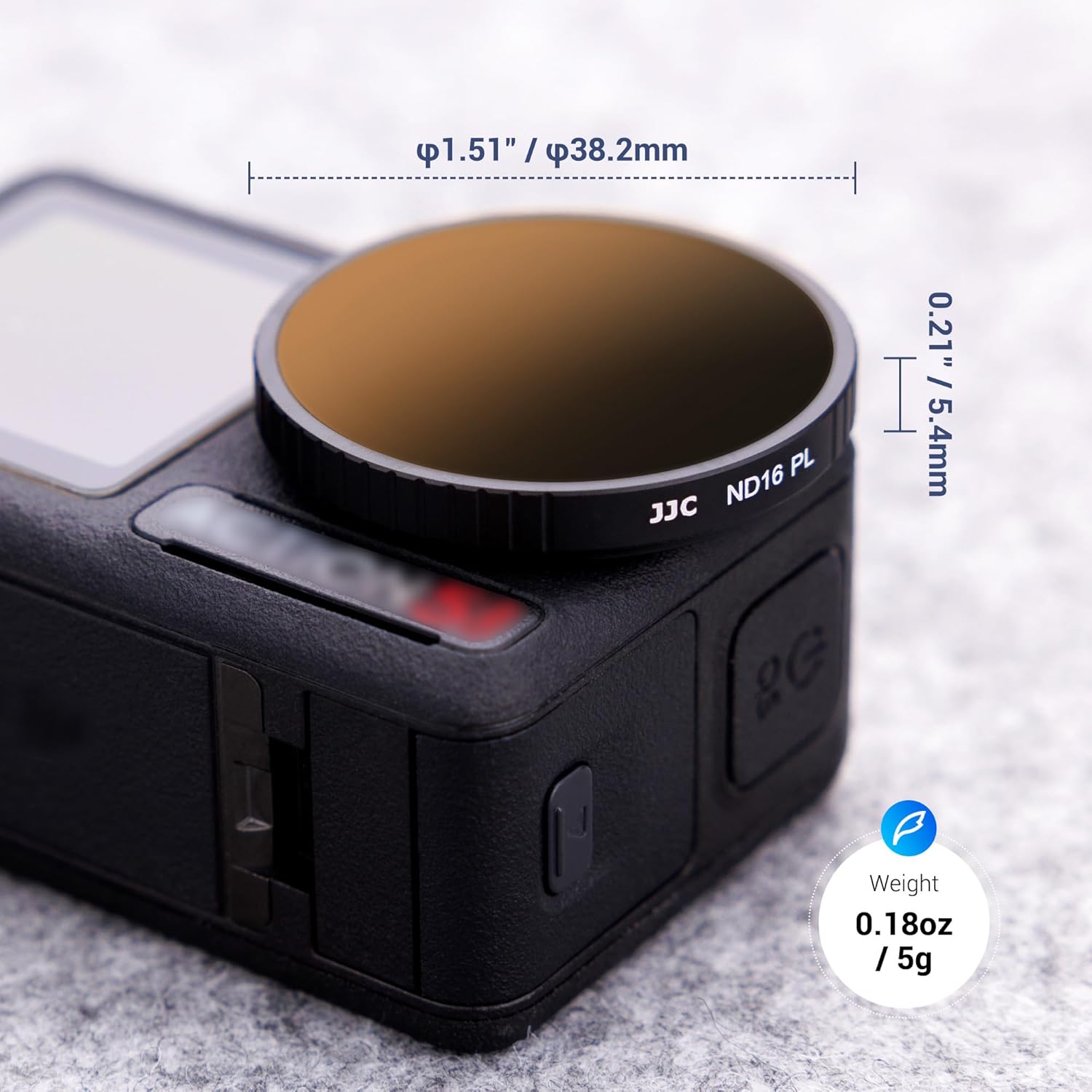 JJC Push On ND/PL Filter Set for DJI Osmo Action 5 4 3,ND8/PL ND16/PL ND32/PL ND64/PL Compatible with DJI Action 5 pro Accessories,Neutral Density Polarizing Multi-Function Filters,HD Optical Glass