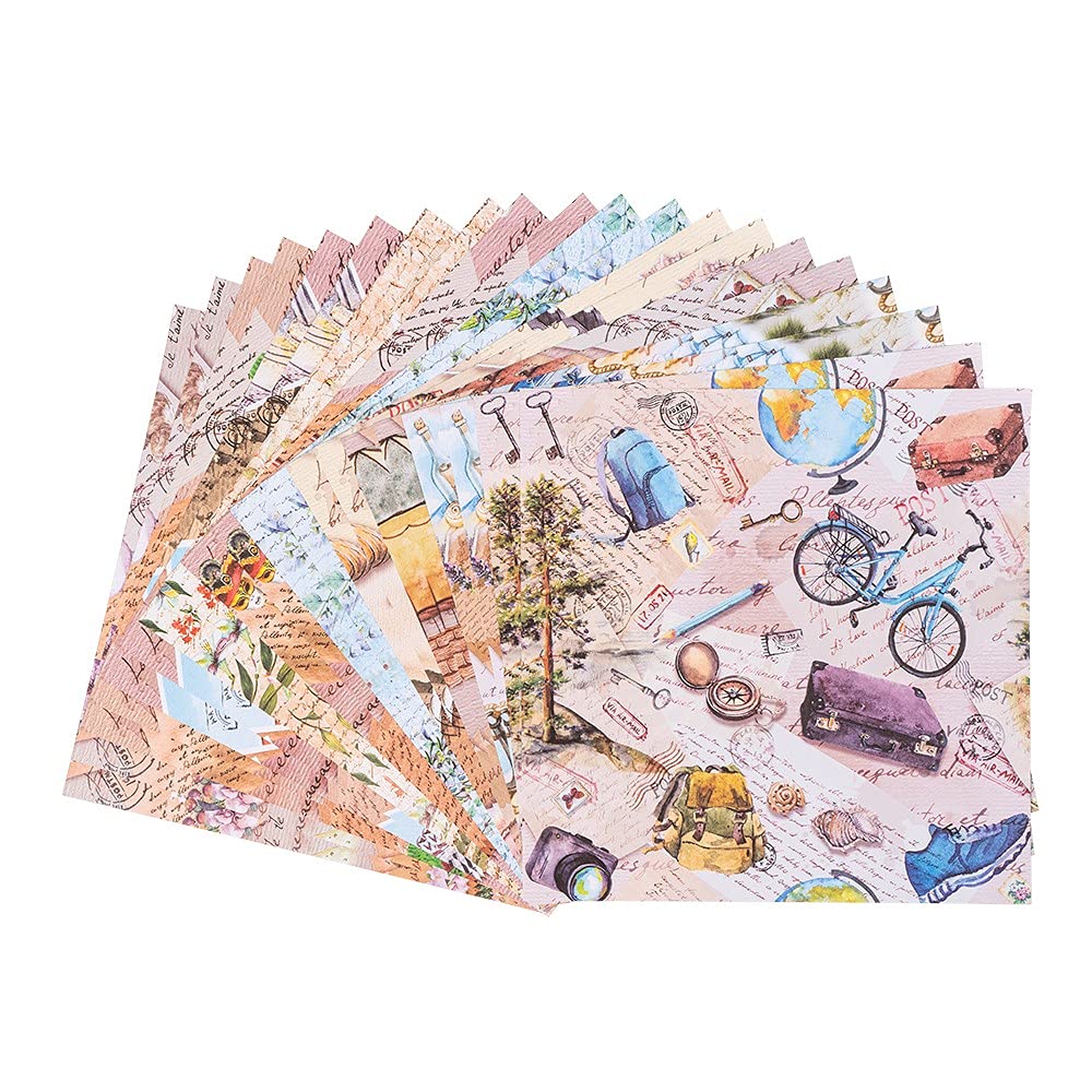 Papier Déco Recto-Verso 20 Feuilles - 25x25cm 250g/m² - Motifs Scrapbooking, Cartes, DIY