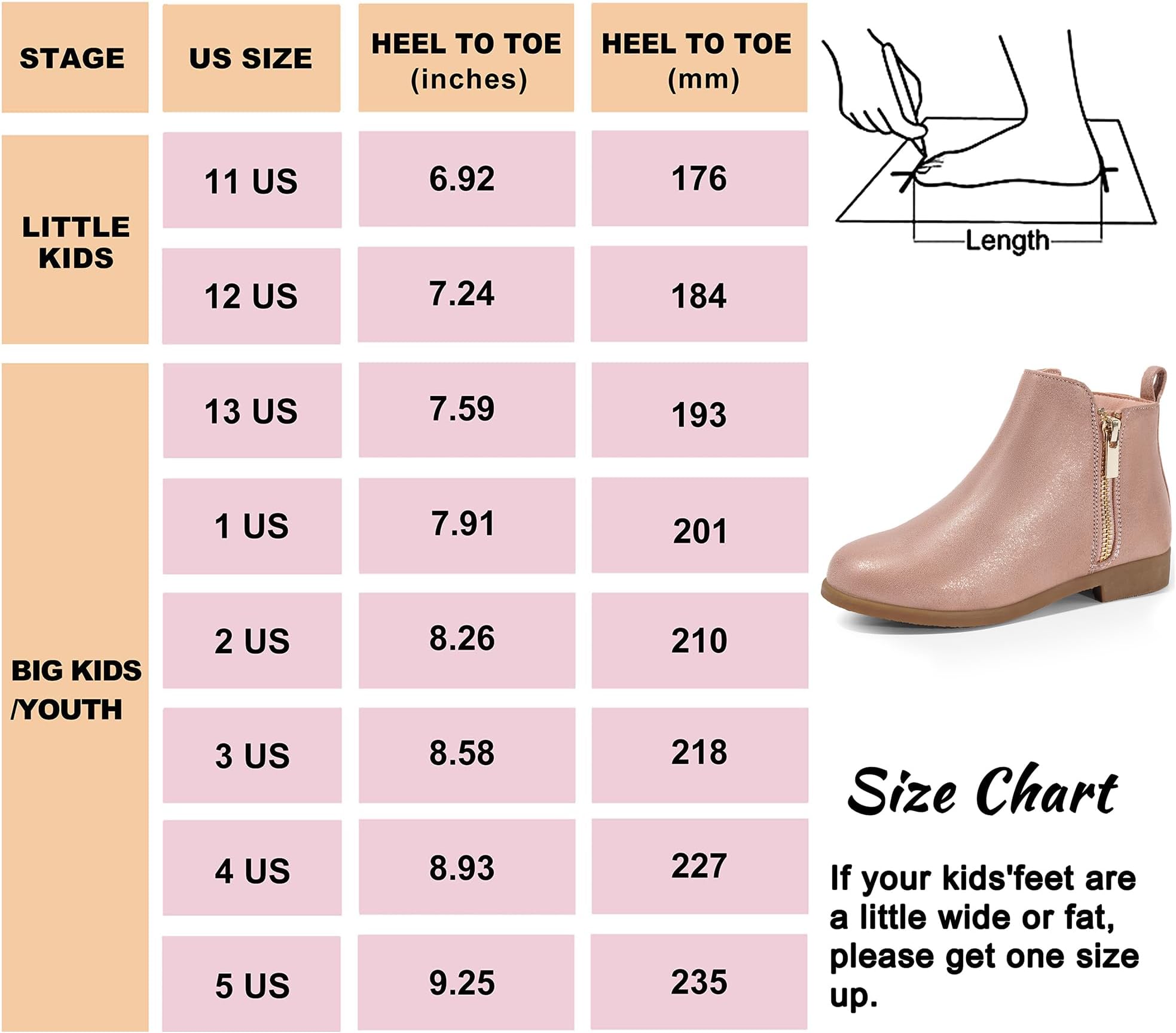 HARVEST LAND Girls Boots Kids Ankle Boots Zipper School Shoes Elegant Big Kid Fashion Winter Boots Zip-up Short Flat Bootie for Junior/Yourth