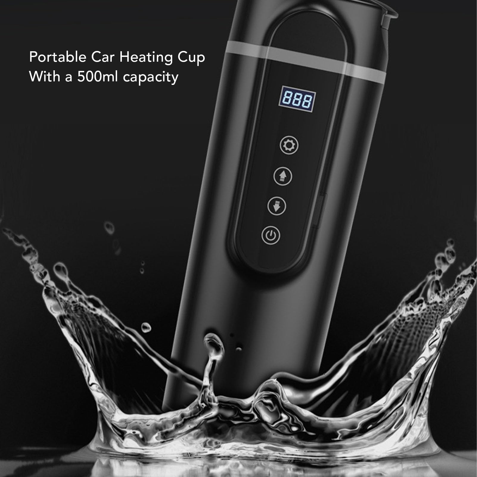 CAR VIAJE ELÉCTRICO HERRA ELÉCTRICA, Caldera de Agua Portátil Copa Calentada Mini té de té Eléctrico Taza de café Taza Taza Caza de Camión 500 Ml Hervible Eléctrico con Cable de