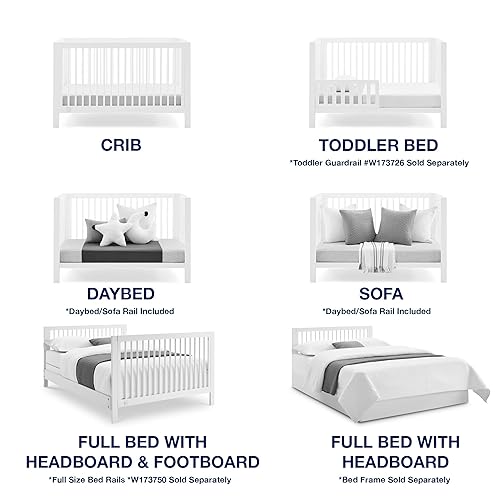 Miniatura 4 de GAP babyGap Charlie - Cuna convertible 6 en 1, certificado Greenguard Gold, color blanco bianca