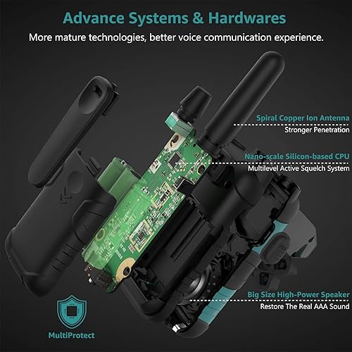 Miniatura 4 de Walkie Talkies for Adults Long Range Rechargeable 4 Pack, Multi-purpose USB 2 Way Radio NOAA Walkie-Talkie with 4500mAh Battery for Family Seniors