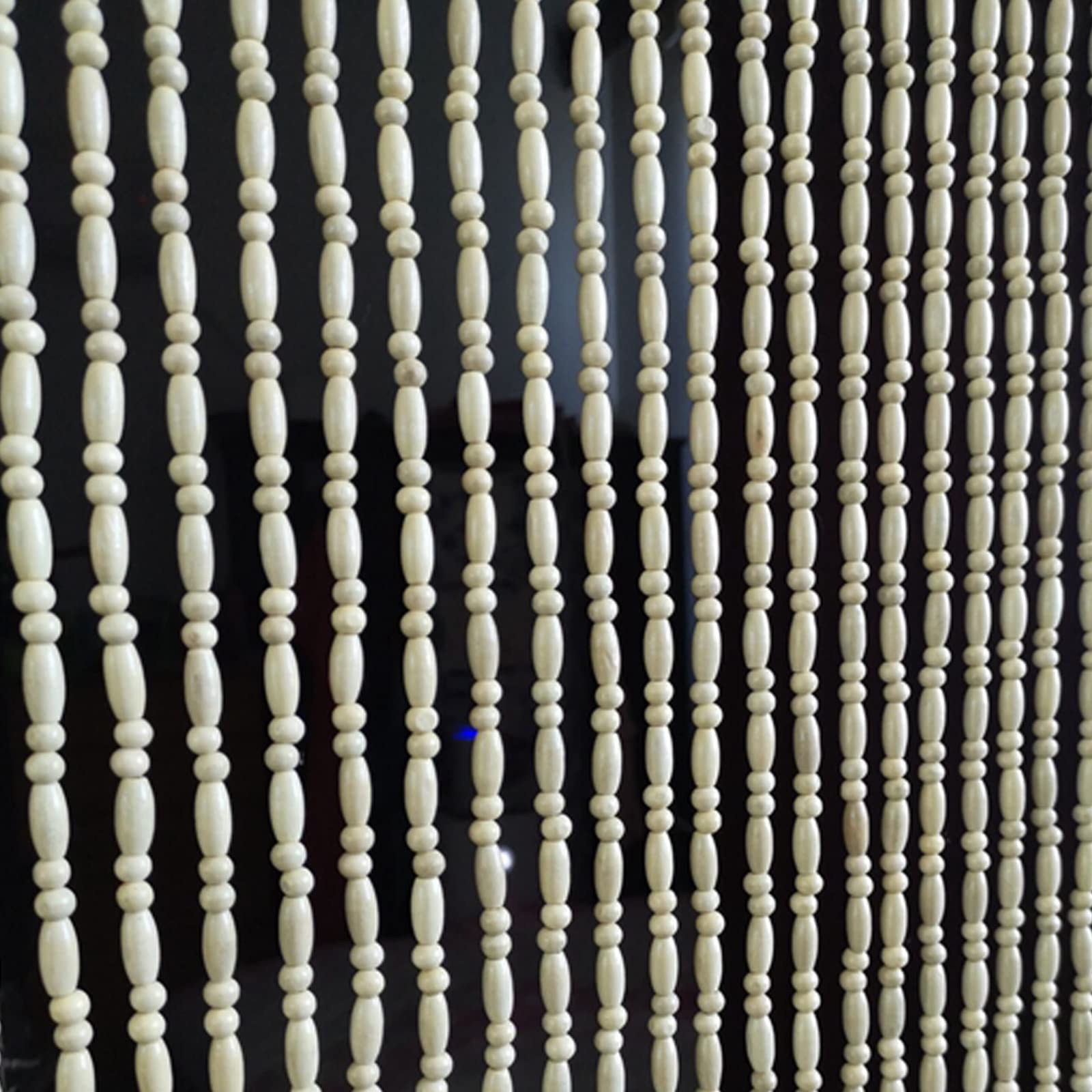 Tenda con perline in legno naturale fatta a mano, per divisorio e decorazione della casa, dimensioni personalizzabili (65 fili, 130 x 180 cm)