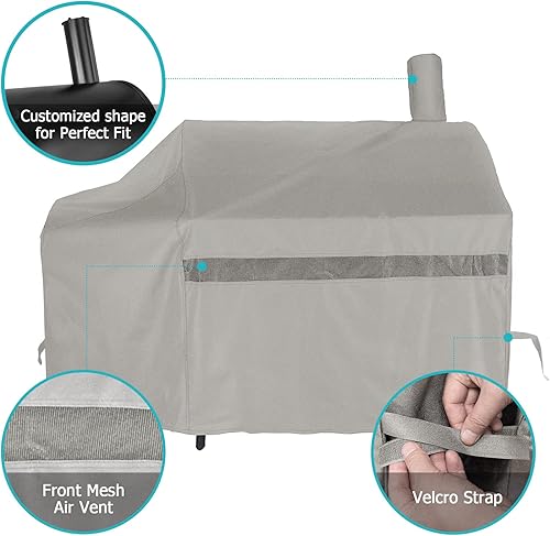 Miniatura 2 de Cobertor para parrilla de asado clásica iCOVER, de 60", resistente y de calidad superior, cobertor para parrilla ahumadora Brinkmann Nexgrill, Caqui