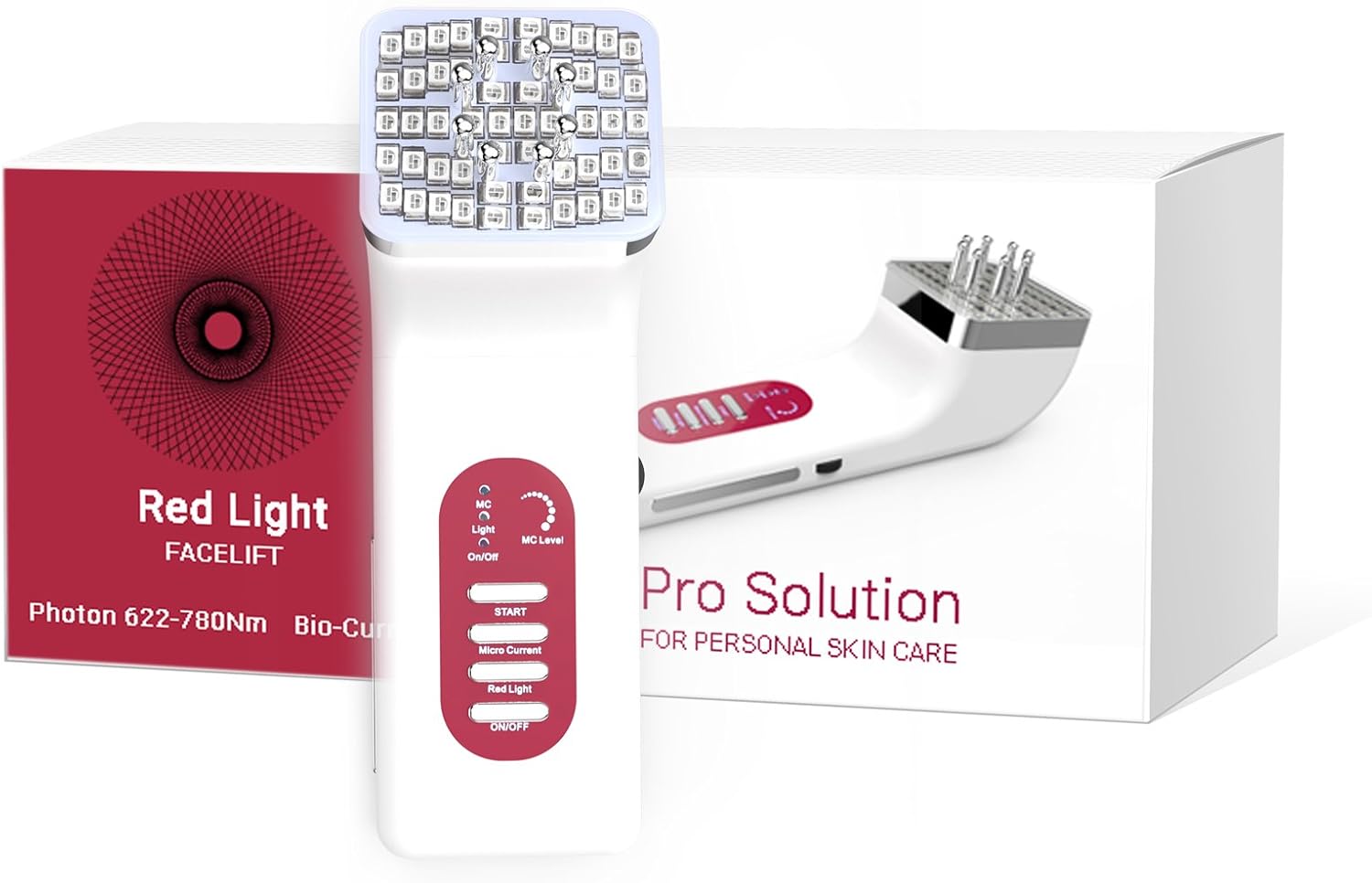 Anti-Wrinkle Microcurrent LED Light Facial Massager, 3 in 1 Skin Firming Device with Red Heat and Bio Current : Beauty & Personal Care